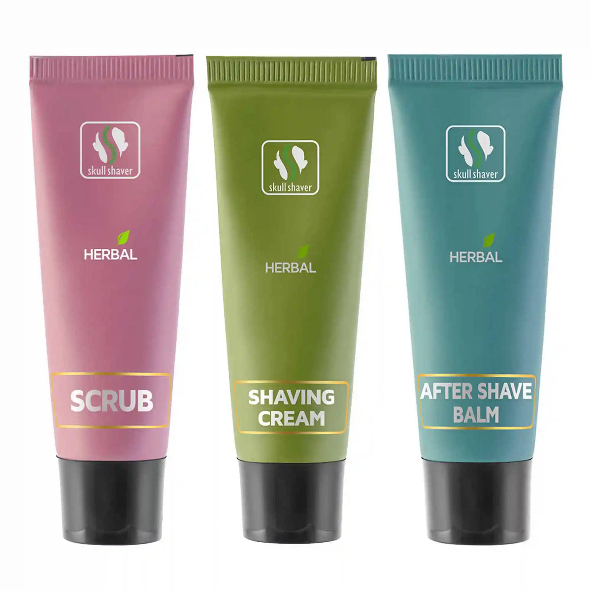Travel-size bundle: Herbal Balm, Scrub and Shaving Cream